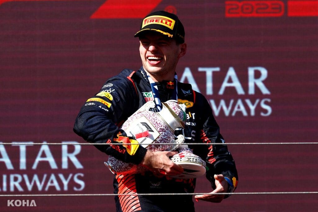 圖1 Max Verstappen在F1匈牙利大獎賽拿下勝利，為車隊贏得跨季12連勝並打破F1歷史的跨季連勝紀錄（圖片來源：Red Bull）