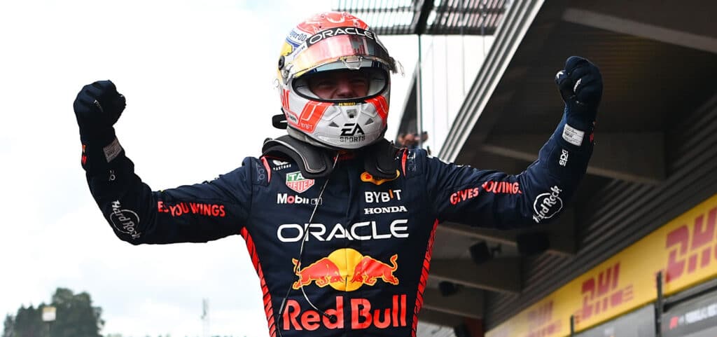 圖二：超狂！Max Verstappen在比利時創下八連勝紀錄，續寫Red Bull車隊本季不敗戰績。（圖片來源：Red Bull） e1690883028143