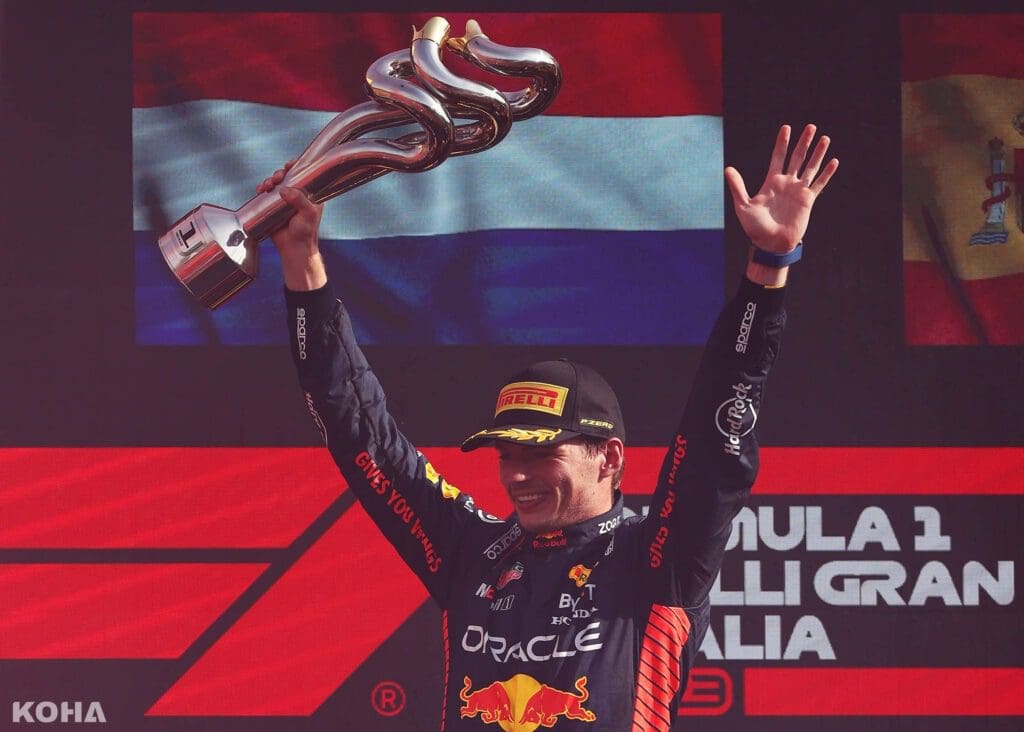 圖5 Max Verstappen拿下F1義大利大獎賽冠軍，創下單季十連勝紀錄，成為史上第一人達到此成就。Red Bull提供 1