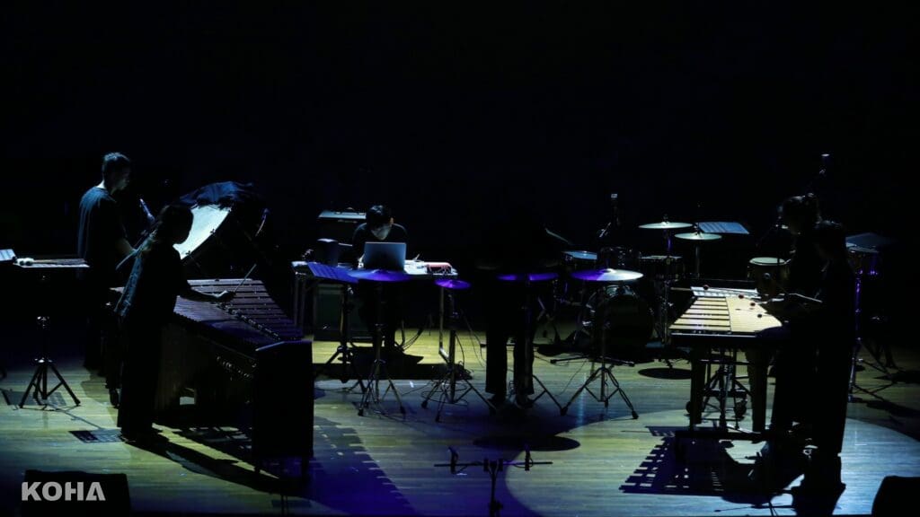 01 「校際單元」將呈現臺中市立清水高中音樂班創作《啌啷啪咔咻》器樂與電子聲響的音樂會，照片由C LAB提供。