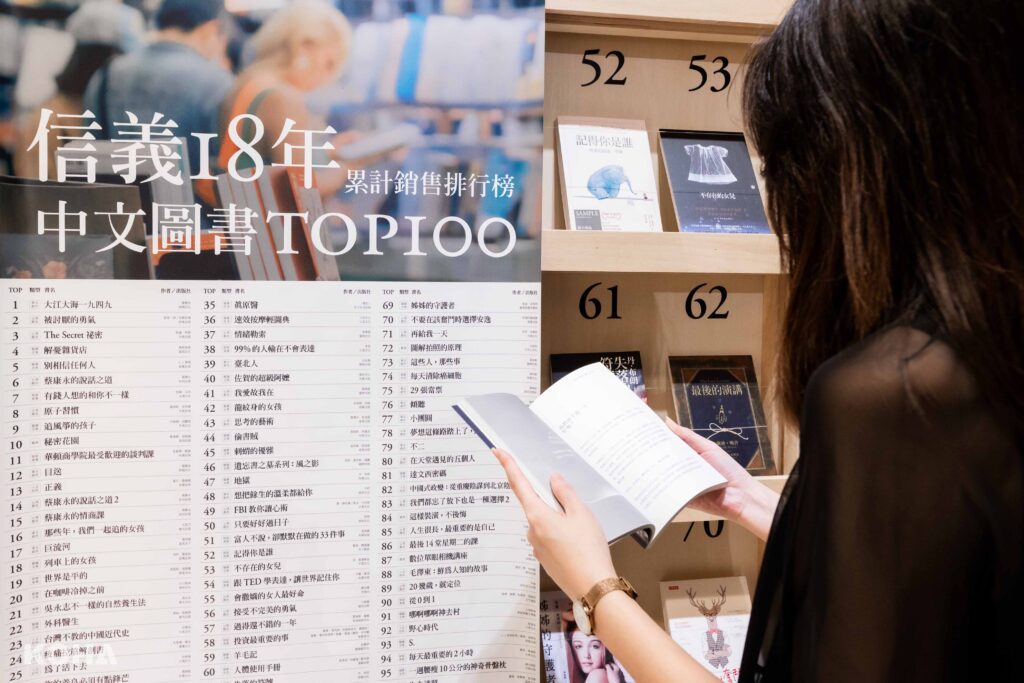 誠品信義店18年最熱銷書榜TOP 100即日起在「2023誠品年度閱讀報告」同步呈現，陪伴民眾回味美好閱讀時光。 scaled