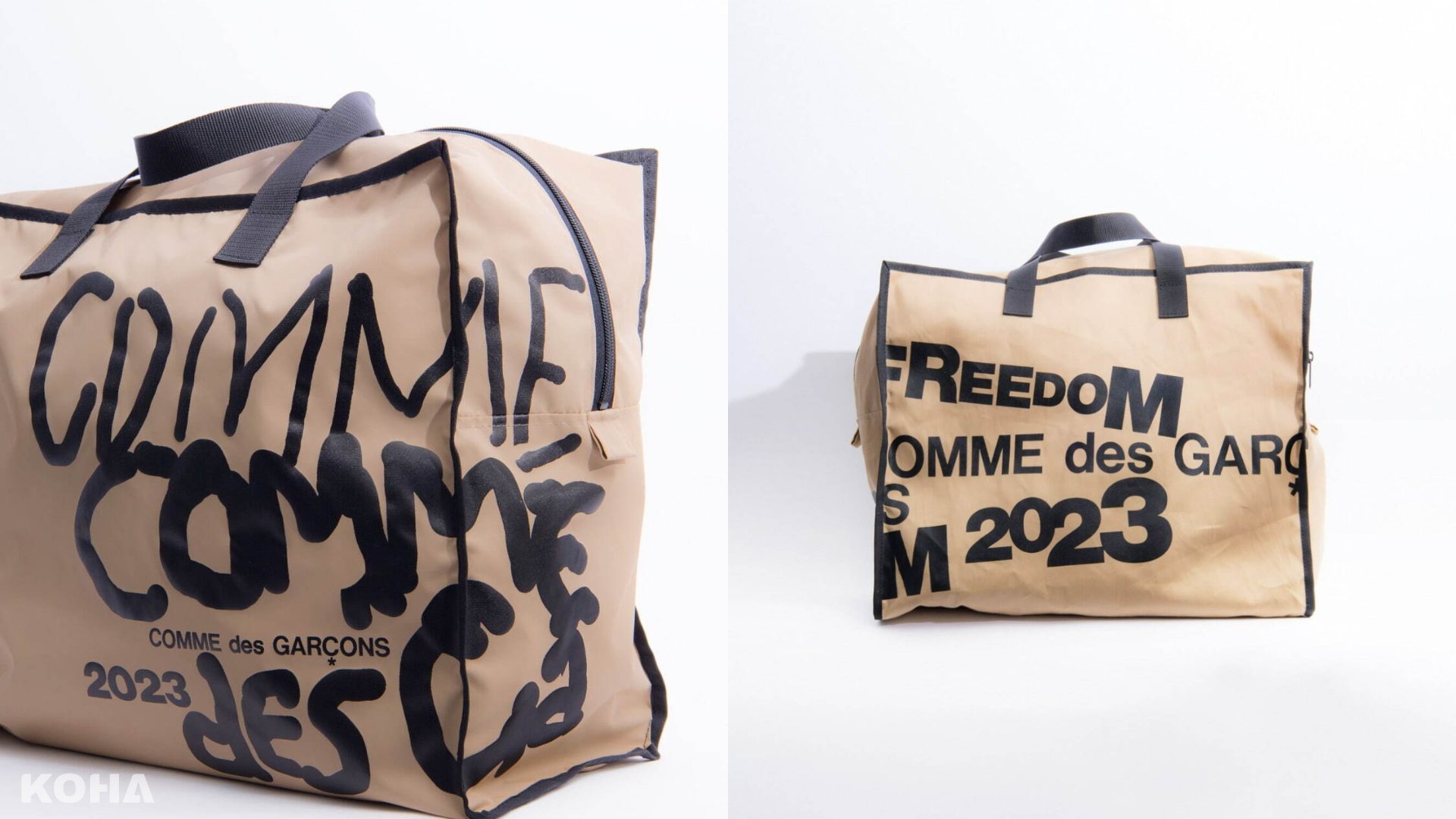 COMME des GARÇONS新款Message Shopping Bag：黑米色大膽搭配，時尚多功能