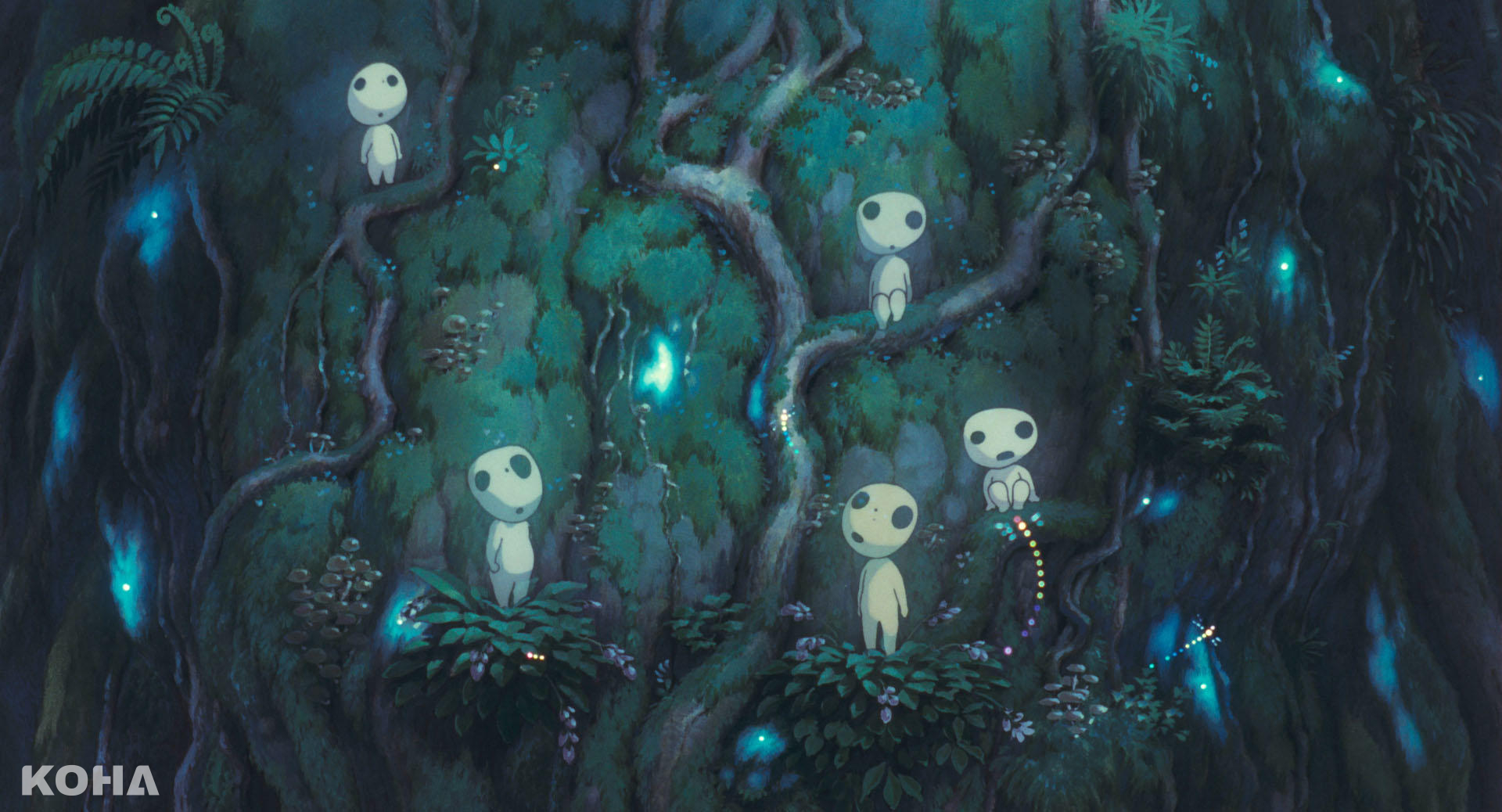 【甲上娛樂提供】《魔法公主》中負責帶路的森林小精靈在夜裡發著光，象徵著「希望」永存