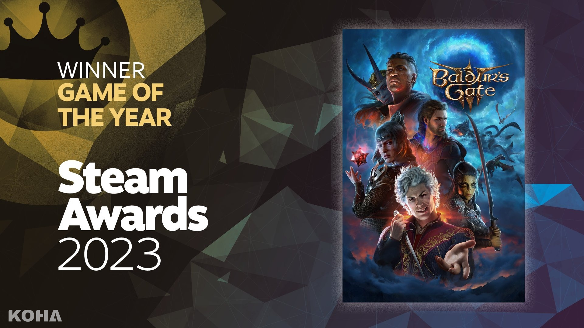 2023遊戲之冠《柏德之門3》成年度最佳遊戲 勇奪Steam「年度遊戲獎」、「傑出劇情遊戲獎」