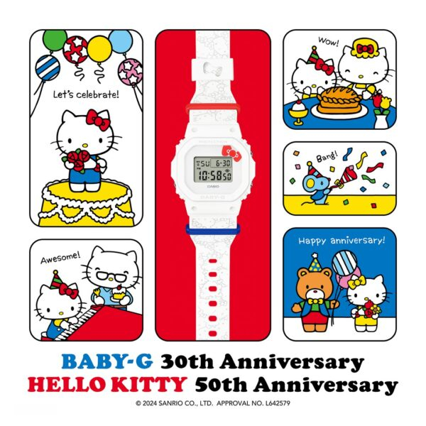 BABY-G X Hello Kitty 聯名腕錶登場　紀念Hello Kitty 50周年以1974年誕生時的形象為顏色配色