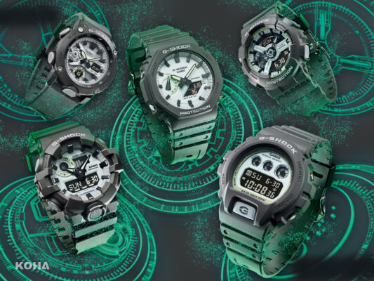 G SHOCK以磷光錶盤設計為主題打造全新的Hidden Glow系列建議售價NT3600 NT4900