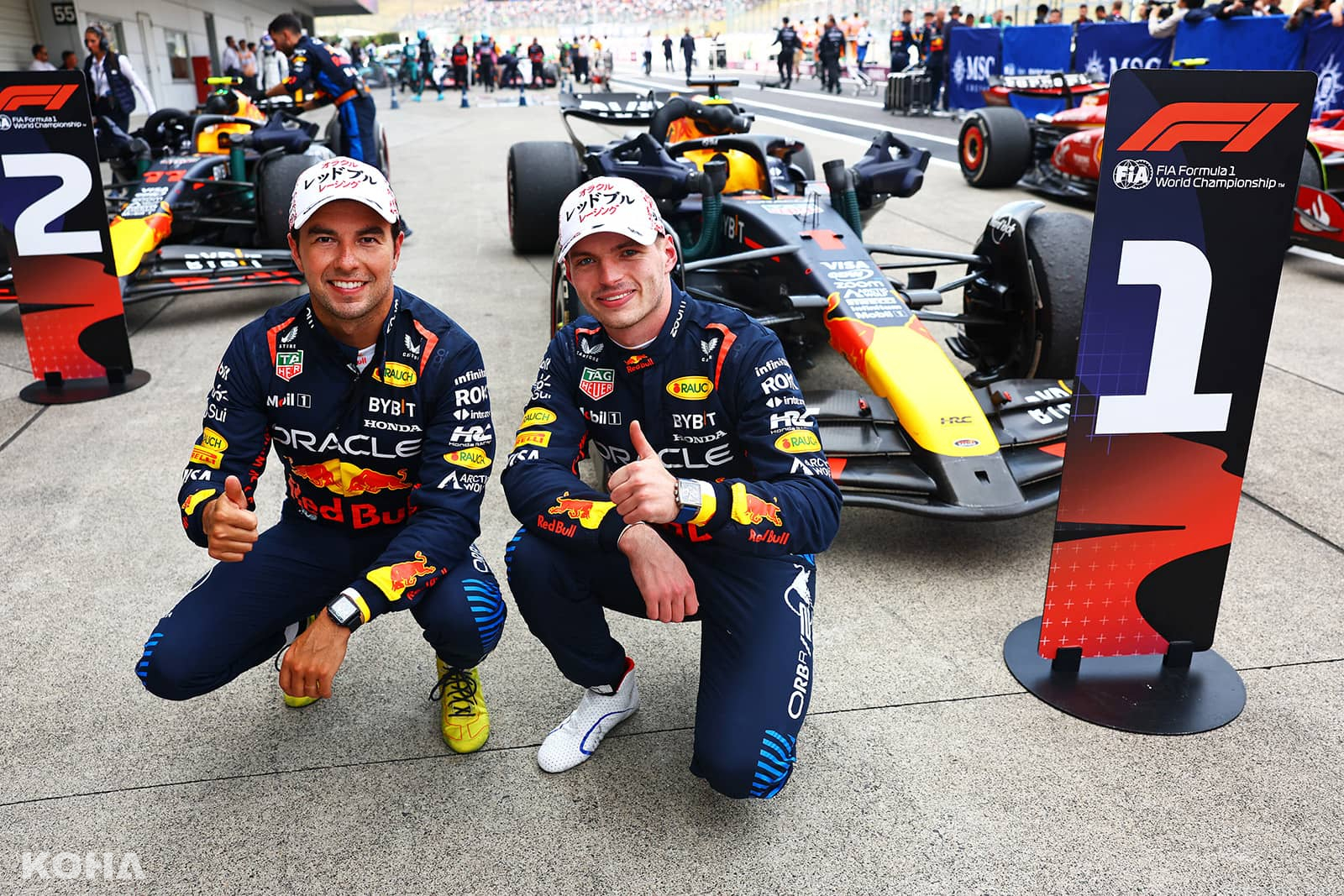 02 Red Bull車隊包辦F1日本大獎賽冠亞軍，車堆積分遙遙領先。（Red Bull 提供） 1