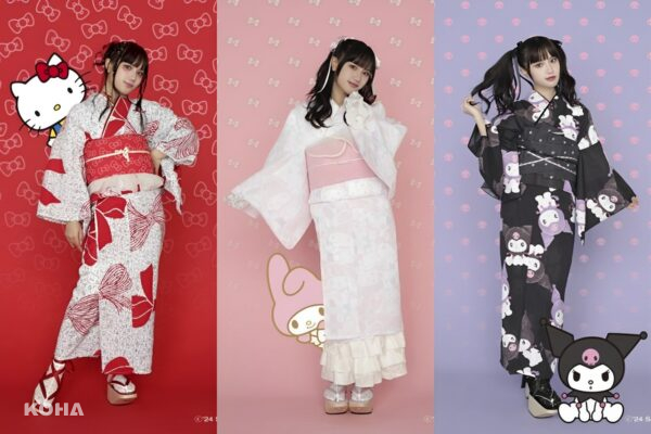 和服品牌Furifu推3款三麗鷗和服可愛又時尚！Hello Kitty、美樂蒂和酷洛米親子一起穿！