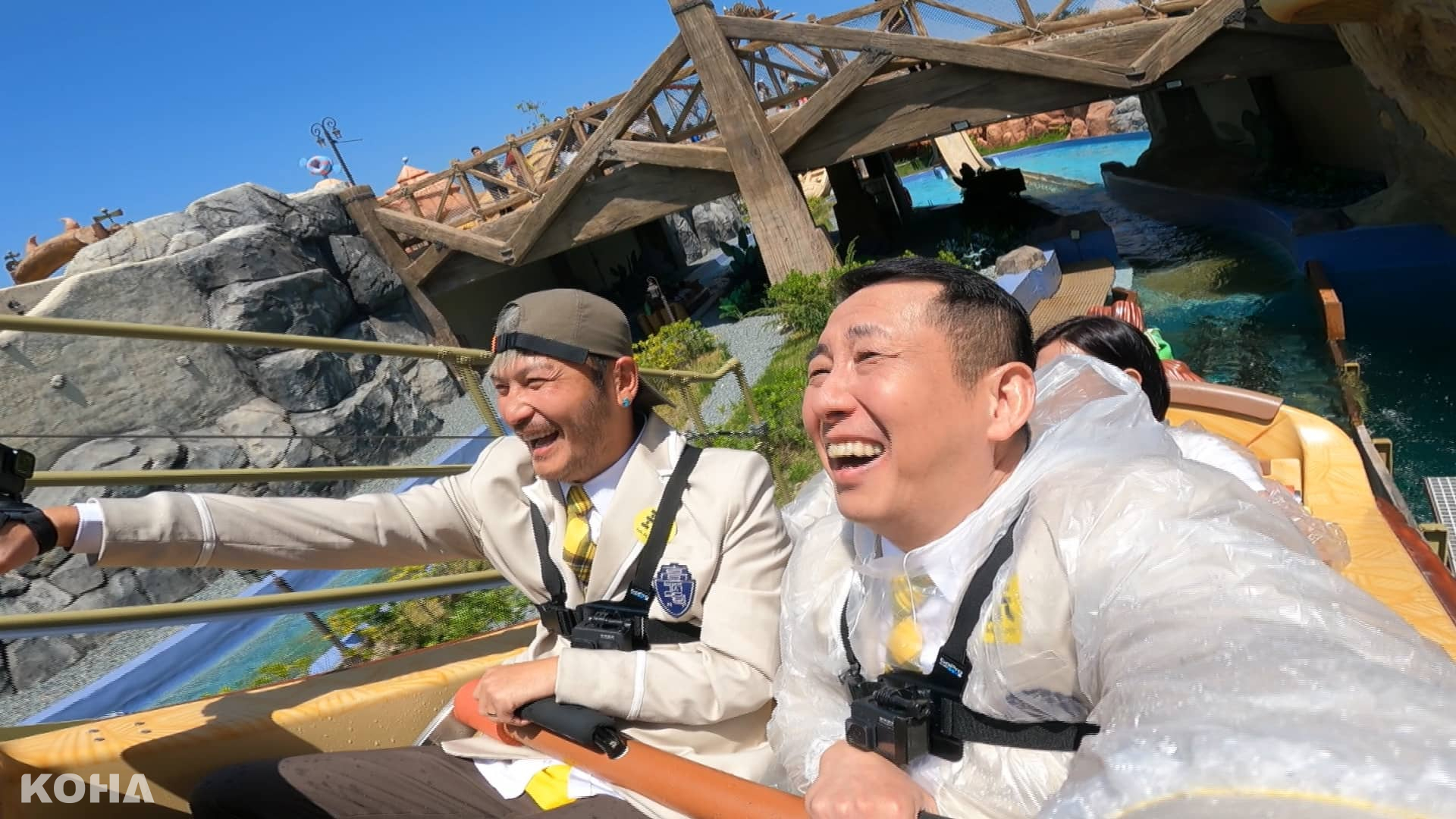 《綜藝玩很大》左起KID、屈中恆韓國釜山樂天世界體驗刺激的遊樂設施 1