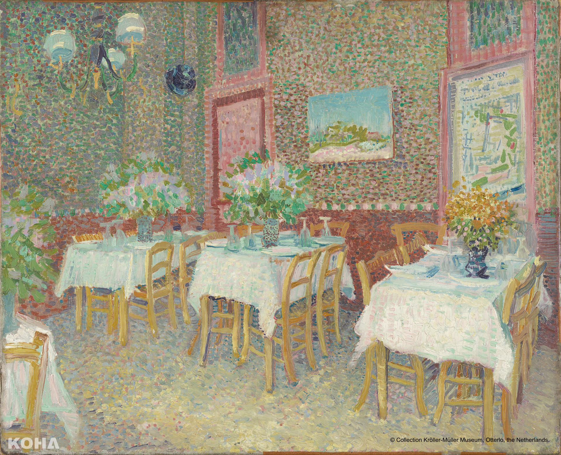 《餐廳內》梵谷 1887。圖／富邦美術館、聯合數位文創 提供
