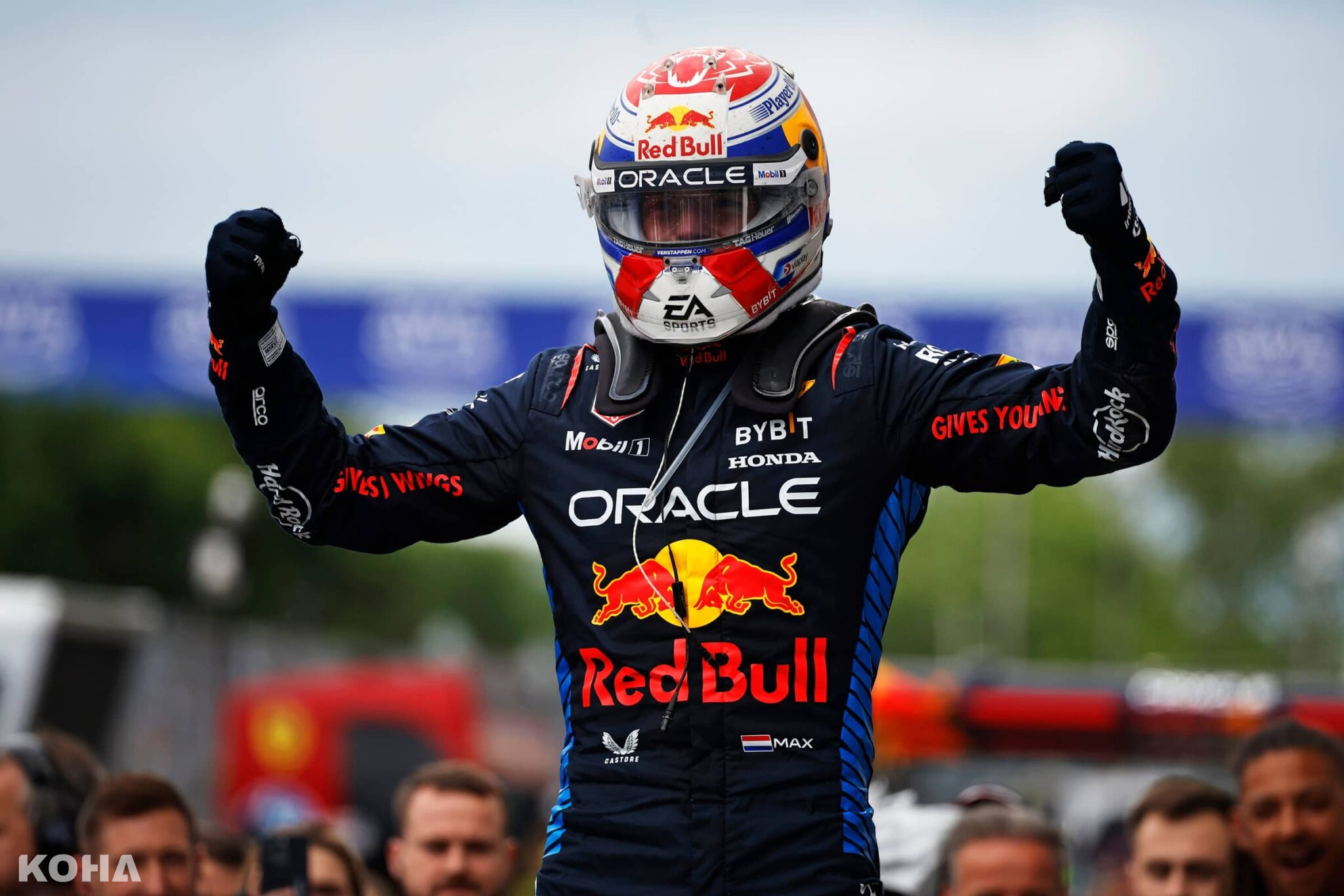 圖5 Max Verstappen代表Red Bull 車隊贏得2024年加拿大大獎賽，奪冠後慶祝勝利。（Red Bull 提供） 1